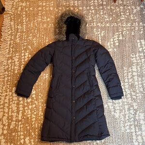 Polo by Ralph Lauren Women's Black Puffer Coat with Faux Fur Hood
